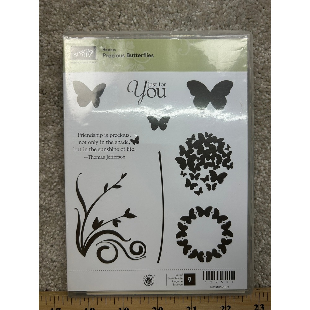 Stampin Up Precious Butterflies 122517 Rubber Stamp Set Hostess Floral 9pc